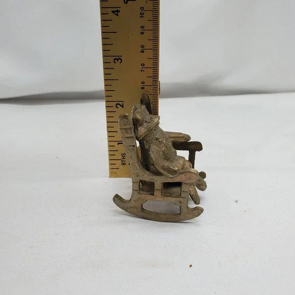 Brass Frog‎ In Rocking Chair - Picture 6 of 6